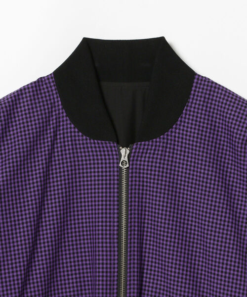 TACASI（タキャシ）の「◎TA CA Si / ギンガムチェック ボンバージャケット（ブルゾン・メンズ・パープル・44/46）」の2枚目の写真