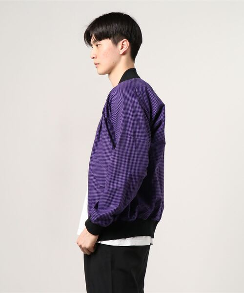 TACASI（タキャシ）の「◎TA CA Si / ギンガムチェック ボンバージャケット（ブルゾン・メンズ・パープル・44/46）」の9枚目の写真