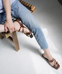 SESTO | クリアヒール×PVC素材のメニーストラップローヒールサンダル(サンダル)