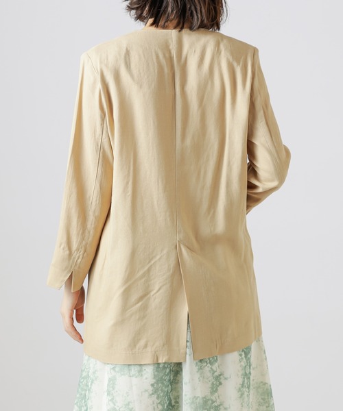 natural couture(ナチュラルクチュール)の「【WEB限定カラー有り】リネンシャツ感覚ジャケット(テーラードジャケット・レディース・ベージュ/ストライプ/ブラック/カーキ/オレンジ・FREE)」の21枚目の写真