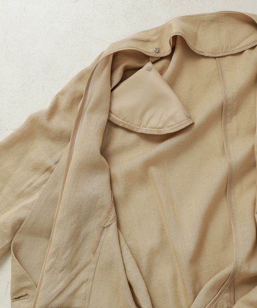natural couture(ナチュラルクチュール)の「【WEB限定カラー有り】リネンシャツ感覚ジャケット(テーラードジャケット・レディース・ベージュ/ストライプ/ブラック/カーキ/オレンジ・FREE)」の17枚目の写真