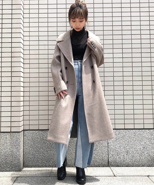 ジャージメルトンダブルチェスターコート チェスターコート Frees Frees Mart フリーズマート のファッション