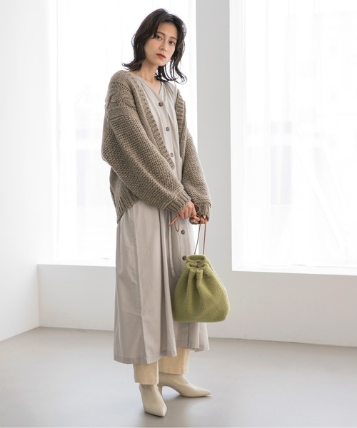 LOWRYS FARM(ローリーズファーム)の「ボアキンチャクBAG 891589(ハンドバッグ・レディース・アイボリー/ダークブラウン/グリーン/パープル・FREE)」の16枚目の写真