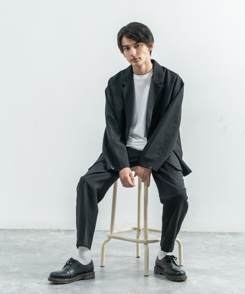 Rocky Monroe（ロッキーモンロー）の「【セットアップ】ポリトロ Wテーラードシャツ＆テーラードパンツ（セットアップ・メンズ・ブラック/ダークベージュ/ライトブラウン/ライトグレー/ライトベージュ・M/L）」の11枚目の写真