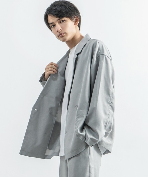 Rocky Monroe（ロッキーモンロー）の「【セットアップ】ポリトロ Wテーラードシャツ＆テーラードパンツ（セットアップ・メンズ・ブラック/ダークベージュ/ライトブラウン/ライトグレー/ライトベージュ・M/L）」の14枚目の写真