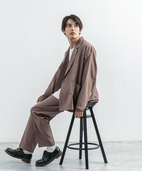 Rocky Monroe（ロッキーモンロー）の「【セットアップ】ポリトロ Wテーラードシャツ＆テーラードパンツ（セットアップ・メンズ・ブラック/ダークベージュ/ライトブラウン/ライトグレー/ライトベージュ・M/L）」の15枚目の写真
