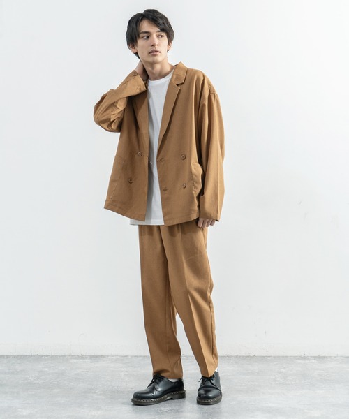 Rocky Monroe（ロッキーモンロー）の「【セットアップ】ポリトロ Wテーラードシャツ＆テーラードパンツ（セットアップ・メンズ・ブラック/ダークベージュ/ライトブラウン/ライトグレー/ライトベージュ・M/L）」の22枚目の写真