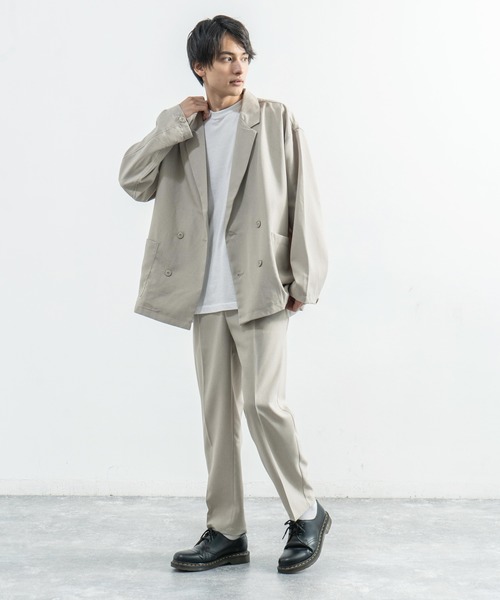 Rocky Monroe（ロッキーモンロー）の「【セットアップ】ポリトロ Wテーラードシャツ＆テーラードパンツ（セットアップ・メンズ・ブラック/ダークベージュ/ライトブラウン/ライトグレー/ライトベージュ・M/L）」の18枚目の写真