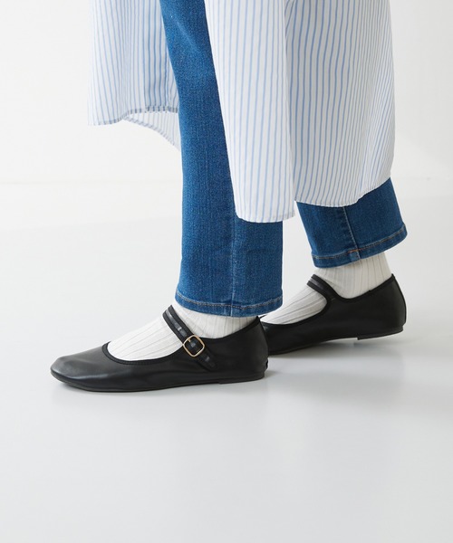 menue（メヌエ）の「ふわカル ストラップ メリージェーンシューズ（バレエシューズ・レディース・ブラック/ブラウン/ガンメタ/ブラック系その他/ブラック系その他2/グレイッシュベージュ/アイボリー/グレー/ブルー/グリーン/ダークブラウン/その他・34/35/36/37/38/39/40/41）」の13枚目の写真