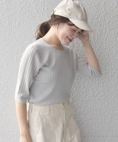 SHIPS Days（シップスデイズ）の「SHIPS Days STANDARD:6/Sリブニット◇（ニット/セーター・レディース・ブラック/ライトグレー/ブラウン・S～Ｍ/M～Ｌ）」の3枚目の写真