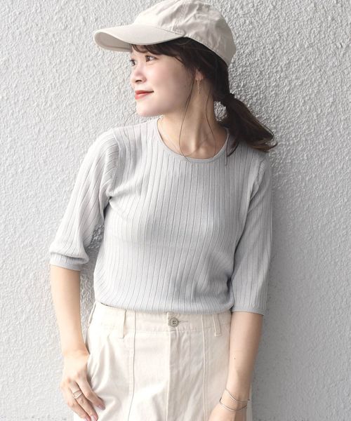 SHIPS Days（シップスデイズ）の「SHIPS Days STANDARD:6/Sリブニット◇（ニット/セーター・レディース・ブラック/ライトグレー/ブラウン・S～Ｍ/M～Ｌ）」の13枚目の写真