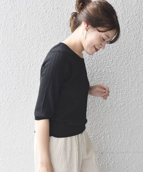 SHIPS Days（シップスデイズ）の「SHIPS Days STANDARD:6/Sリブニット◇（ニット/セーター・レディース・ブラック/ライトグレー/ブラウン・S～Ｍ/M～Ｌ）」の22枚目の写真