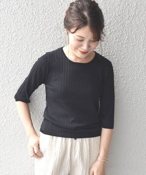 SHIPS Days（シップスデイズ）の「SHIPS Days STANDARD:6/Sリブニット◇（ニット/セーター・レディース・ブラック/ライトグレー/ブラウン・S～Ｍ/M～Ｌ）」の16枚目の写真