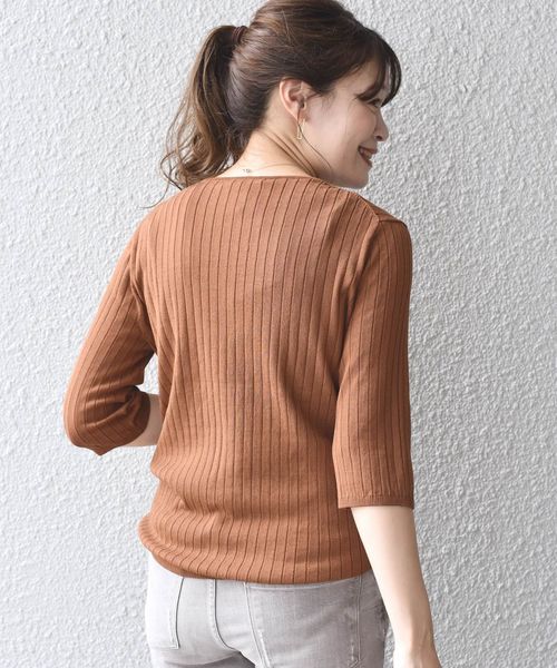 SHIPS Days（シップスデイズ）の「SHIPS Days STANDARD:6/Sリブニット◇（ニット/セーター・レディース・ブラック/ライトグレー/ブラウン・S～Ｍ/M～Ｌ）」の11枚目の写真