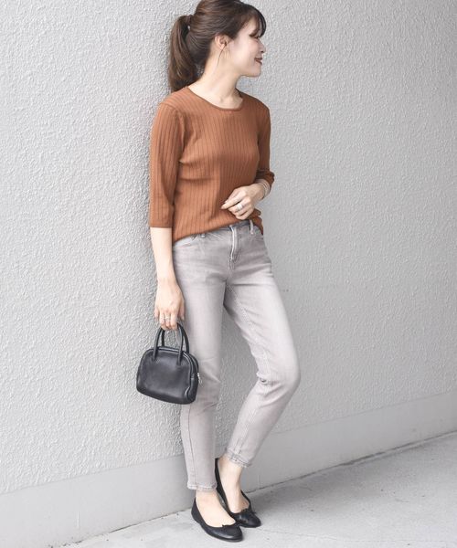 SHIPS Days（シップスデイズ）の「SHIPS Days STANDARD:6/Sリブニット◇（ニット/セーター・レディース・ブラック/ライトグレー/ブラウン・S～Ｍ/M～Ｌ）」の17枚目の写真