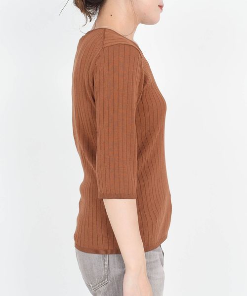 SHIPS Days（シップスデイズ）の「SHIPS Days STANDARD:6/Sリブニット◇（ニット/セーター・レディース・ブラック/ライトグレー/ブラウン・S～Ｍ/M～Ｌ）」の15枚目の写真