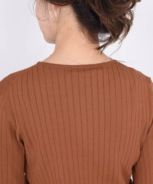 SHIPS Days（シップスデイズ）の「SHIPS Days STANDARD:6/Sリブニット◇（ニット/セーター・レディース・ブラック/ライトグレー/ブラウン・S～Ｍ/M～Ｌ）」の18枚目の写真