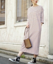 シミヘン加工 フレンチバスク ロングワンピース