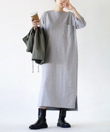 シミヘン加工 フレンチバスク ロングワンピース