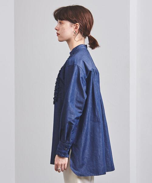 UNITED ARROWS - 新品★ユナイテッドアローズUGCSフリルスタンドシャツブラウスネイビー紺 UNITED ARROWS（ユナイテッドアローズ）の「UGCS フリル