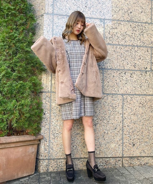 本日特価 Titty Co ティティーアンドコー のファッション その他アウター エコファーカラーコート ボリューム袖 その他アウター セール その他アウター