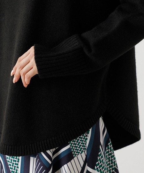 AZUL by moussy(アズールバイマウジー)の「BIG TURTLE KNIT TOPS/ビッグタートルニットトップス(ニット/セーター・レディース・ライム/ライトベージュ/ブラック・SMALL/MEDIUM)」の11枚目の写真