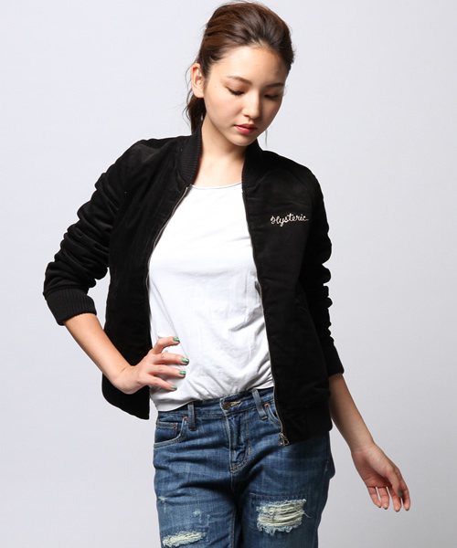 HYSTERIC GLAMOUR(ヒステリックグラマー)の「MICHIGAN刺繍 リバーシブルベドジャン(ブルゾン・レディース・ピンク/ネイビー/ブラック・FREE)」の2枚目の写真