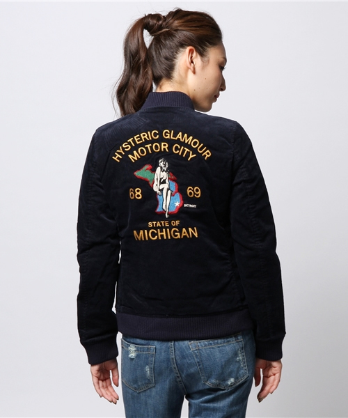 HYSTERIC GLAMOUR(ヒステリックグラマー)の「MICHIGAN刺繍 リバーシブルベドジャン(ブルゾン・レディース・ピンク/ネイビー/ブラック・FREE)」の9枚目の写真