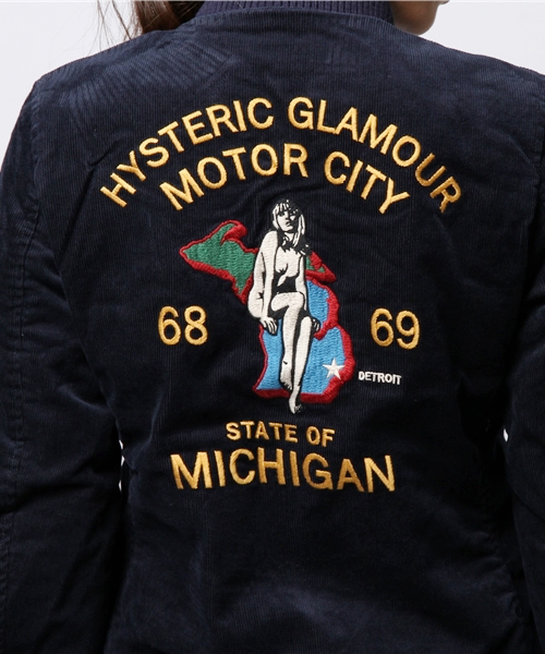 HYSTERIC GLAMOUR(ヒステリックグラマー)の「MICHIGAN刺繍 リバーシブルベドジャン(ブルゾン・レディース・ピンク/ネイビー/ブラック・FREE)」の18枚目の写真