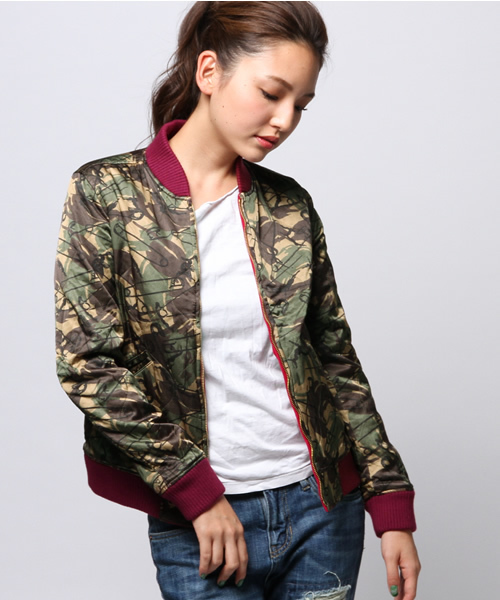 HYSTERIC GLAMOUR(ヒステリックグラマー)の「MICHIGAN刺繍 リバーシブルベドジャン(ブルゾン・レディース・ピンク/ネイビー/ブラック・FREE)」の17枚目の写真