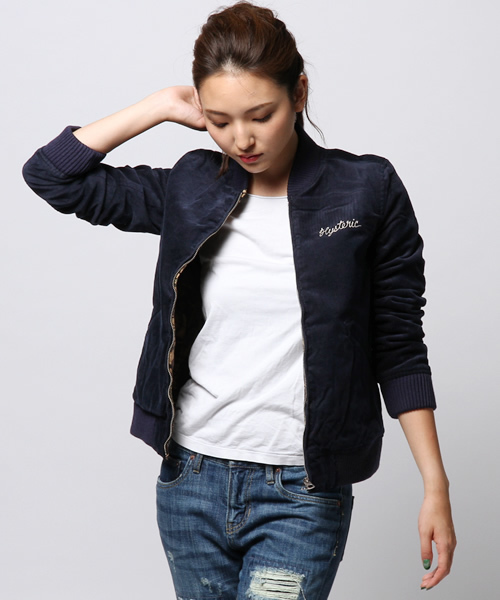 HYSTERIC GLAMOUR(ヒステリックグラマー)の「MICHIGAN刺繍 リバーシブルベドジャン(ブルゾン・レディース・ピンク/ネイビー/ブラック・FREE)」の5枚目の写真