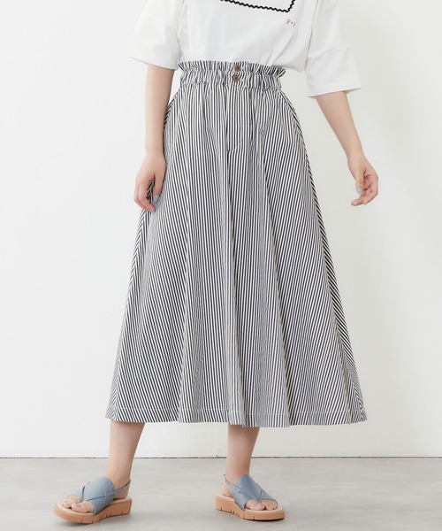 POU DOU DOU（プードゥドゥ）の「ウエストフリルフレアスカート（スカート・レディース・ブラック/キナリ/ミント/ネイビー・3）」の4枚目の写真