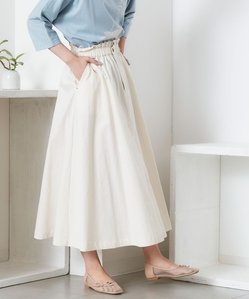 POU DOU DOU（プードゥドゥ）の「ウエストフリルフレアスカート（スカート・レディース・ブラック/キナリ/ミント/ネイビー・3）」の8枚目の写真