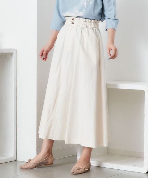 POU DOU DOU（プードゥドゥ）の「ウエストフリルフレアスカート（スカート・レディース・ブラック/キナリ/ミント/ネイビー・3）」の9枚目の写真