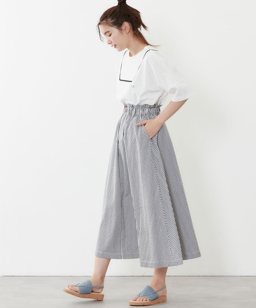 POU DOU DOU（プードゥドゥ）の「ウエストフリルフレアスカート（スカート・レディース・ブラック/キナリ/ミント/ネイビー・3）」の11枚目の写真