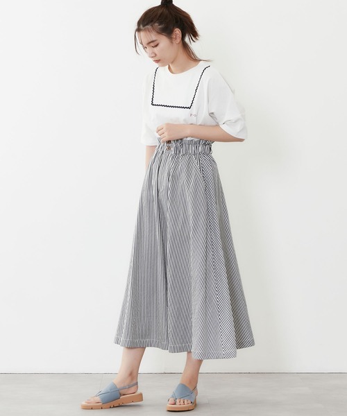 POU DOU DOU（プードゥドゥ）の「ウエストフリルフレアスカート（スカート・レディース・ブラック/キナリ/ミント/ネイビー・3）」の12枚目の写真