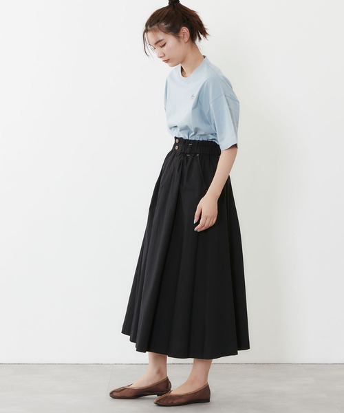 POU DOU DOU（プードゥドゥ）の「ウエストフリルフレアスカート（スカート・レディース・ブラック/キナリ/ミント/ネイビー・3）」の17枚目の写真