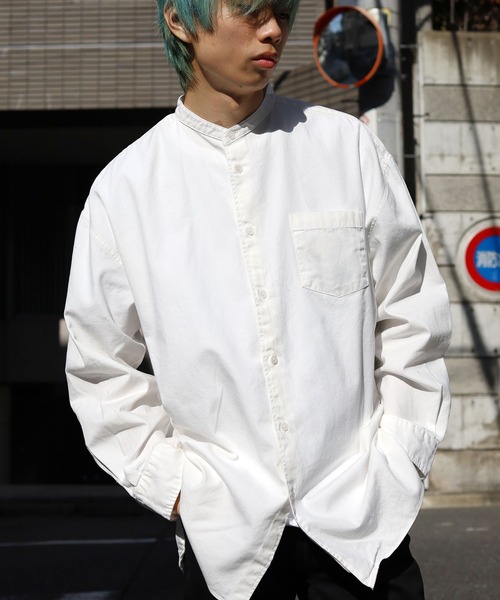 Audience（オーディエンス）の「6オンス OXフォード バンドカラー L/S ボクシーシャツ（シャツ/ブラウス・メンズ・ホワイト/ブラック・M/L）」の19枚目の写真