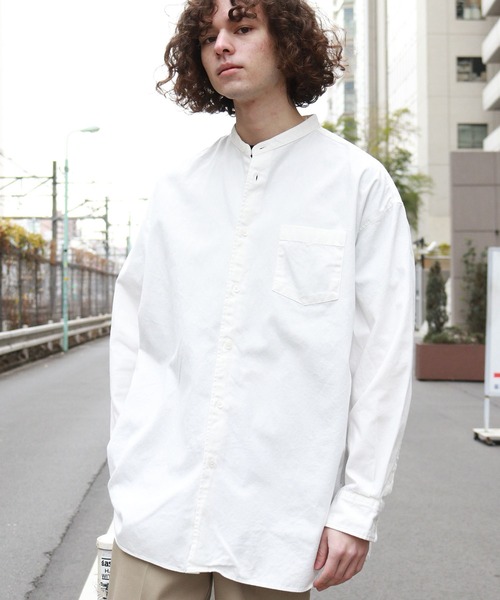 Audience（オーディエンス）の「6オンス OXフォード バンドカラー L/S ボクシーシャツ（シャツ/ブラウス・メンズ・ホワイト/ブラック・M/L）」の15枚目の写真