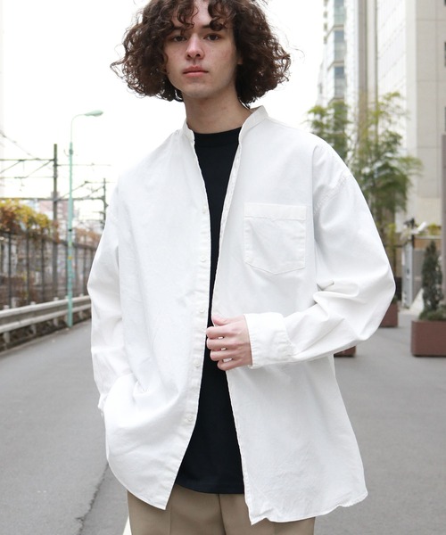 Audience（オーディエンス）の「6オンス OXフォード バンドカラー L/S ボクシーシャツ（シャツ/ブラウス・メンズ・ホワイト/ブラック・M/L）」の17枚目の写真