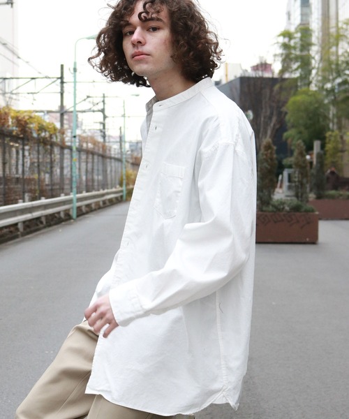 Audience（オーディエンス）の「6オンス OXフォード バンドカラー L/S ボクシーシャツ（シャツ/ブラウス・メンズ・ホワイト/ブラック・M/L）」の18枚目の写真