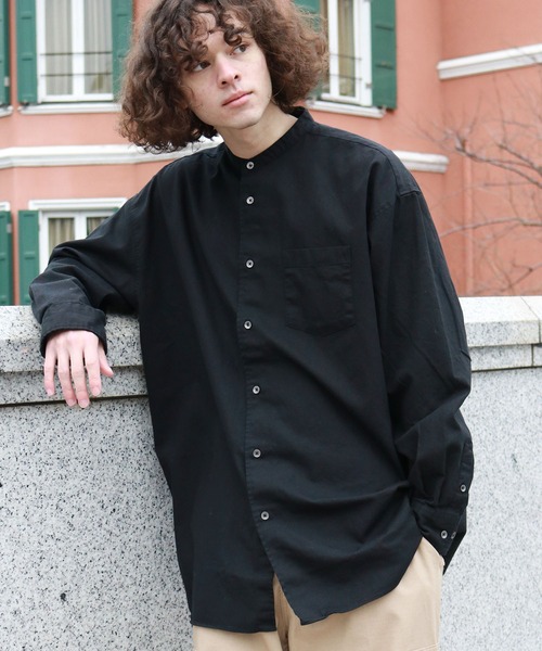 Audience（オーディエンス）の「6オンス OXフォード バンドカラー L/S ボクシーシャツ（シャツ/ブラウス・メンズ・ホワイト/ブラック・M/L）」の21枚目の写真