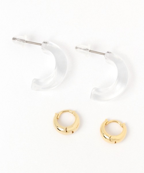 niko and...(ニコアンド)の「セットメタルピアス(ピアス(両耳用)・レディース・ブラウン/その他/アイボリー・0)」の3枚目の写真