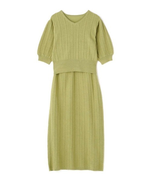 N.（N. Natural Beauty Basic）（エヌエヌナチュラルビューティーベーシック）の「◆ミニケーブルニットセットアップ（ワンピース・レディース・グレイッシュベージュ/ブルー/カーキ・MEDIUM）」の14枚目の写真