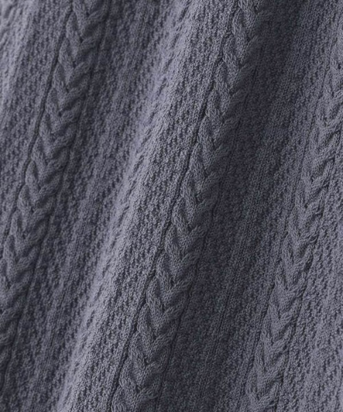 N.（N. Natural Beauty Basic）（エヌエヌナチュラルビューティーベーシック）の「◆ミニケーブルニットセットアップ（ワンピース・レディース・グレイッシュベージュ/ブルー/カーキ・MEDIUM）」の17枚目の写真