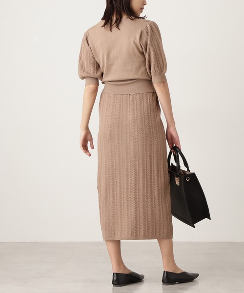 N.（N. Natural Beauty Basic）（エヌエヌナチュラルビューティーベーシック）の「◆ミニケーブルニットセットアップ（ワンピース・レディース・グレイッシュベージュ/ブルー/カーキ・MEDIUM）」の19枚目の写真