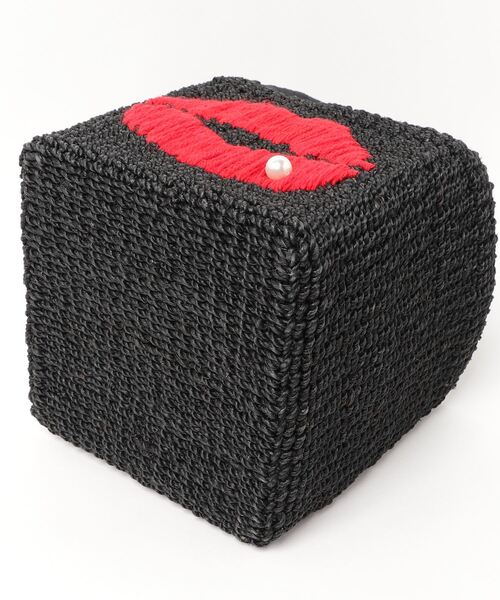 a-jolie（アジョリー）の「【a-jolie/アジョリー】LIPデザインスクエアカゴバッグ（かごバッグ・レディース・ベージュ/ブラック・FREE）」の6枚目の写真