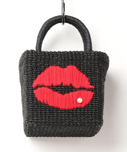 a-jolie（アジョリー）の「【a-jolie/アジョリー】LIPデザインスクエアカゴバッグ（かごバッグ・レディース・ベージュ/ブラック・FREE）」の14枚目の写真