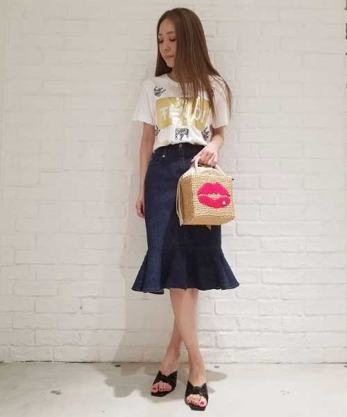 a-jolie（アジョリー）の「【a-jolie/アジョリー】LIPデザインスクエアカゴバッグ（かごバッグ・レディース・ベージュ/ブラック・FREE）」の13枚目の写真