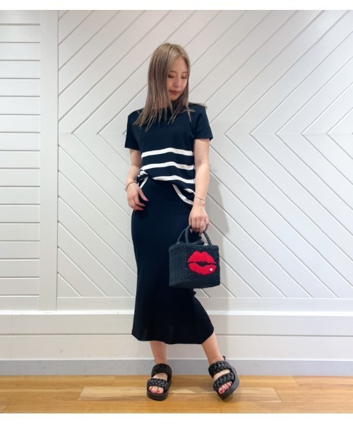 a-jolie（アジョリー）の「【a-jolie/アジョリー】LIPデザインスクエアカゴバッグ（かごバッグ・レディース・ベージュ/ブラック・FREE）」の19枚目の写真